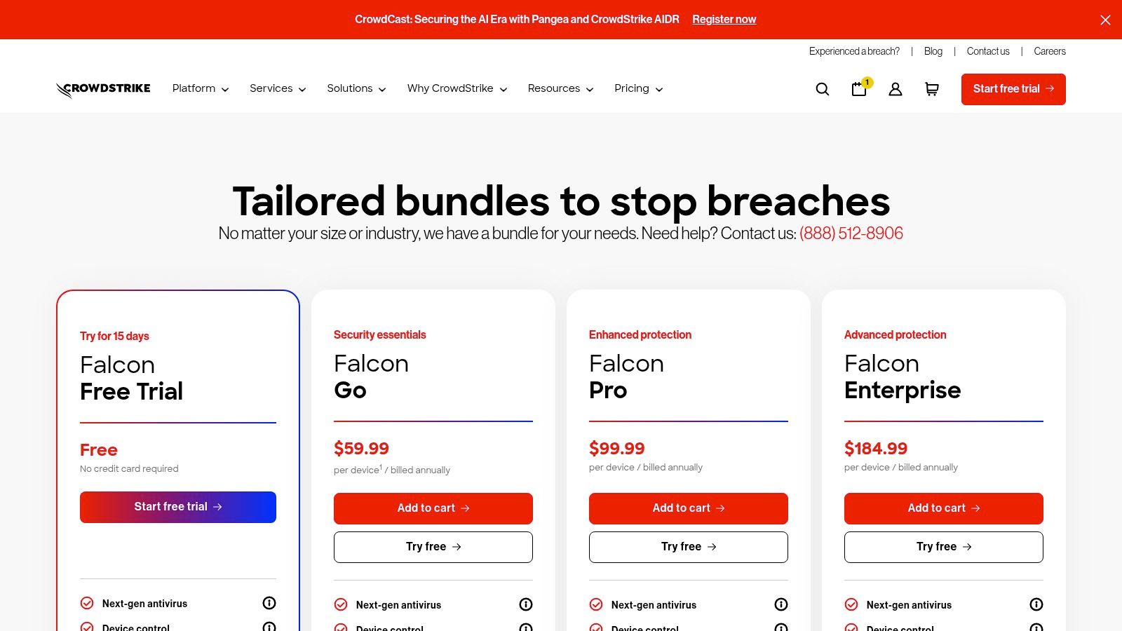CrowdStrike – Falcon Go/Pro/Enterprise