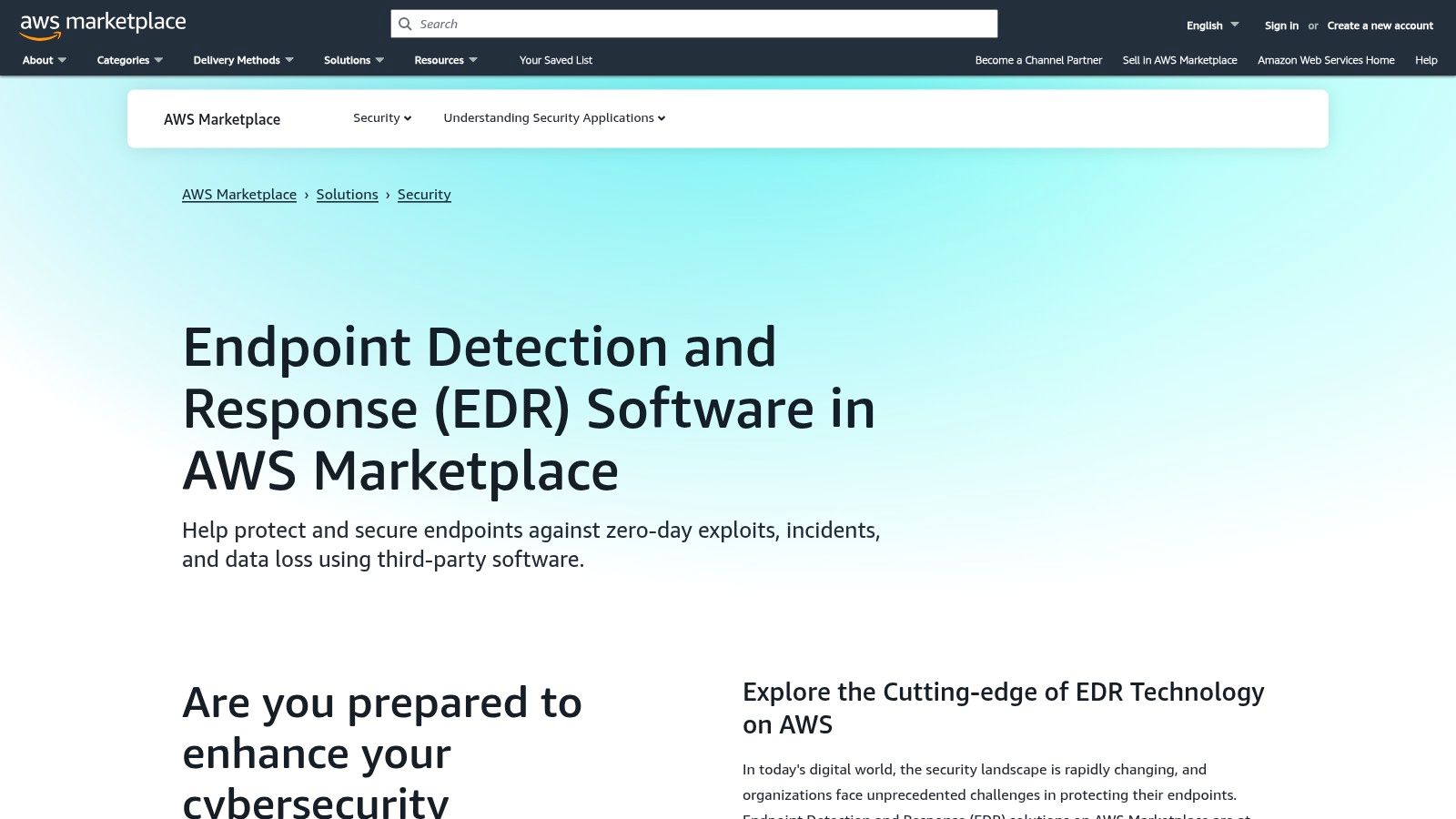 AWS Marketplace – Endpoint Security/EDR category