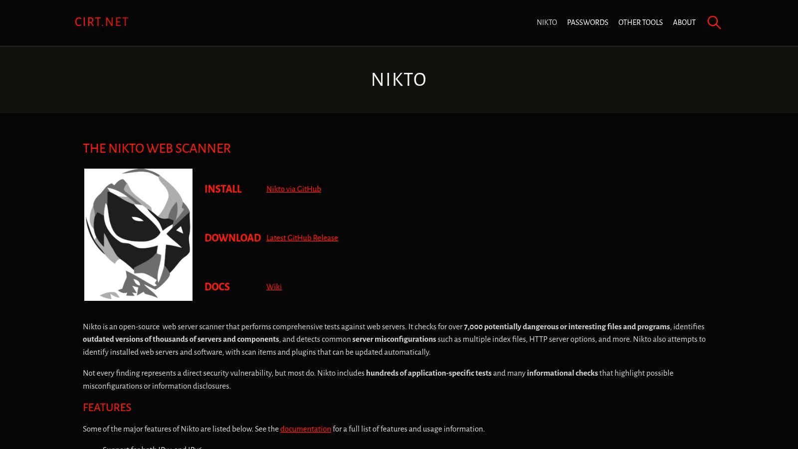 Nikto Web Server Scanner