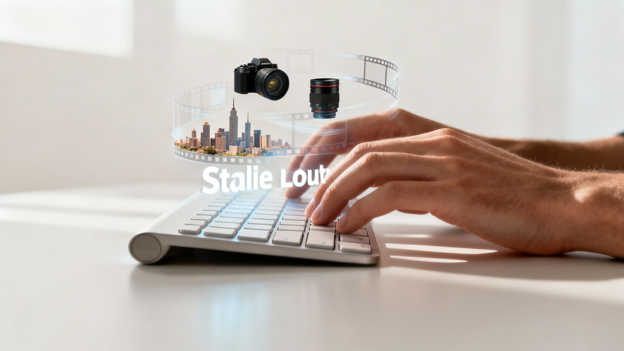 A digital artist directing a symphony of light and color, symbolizing how AI video tools orchestrate complex visual elements from simple text prompts.