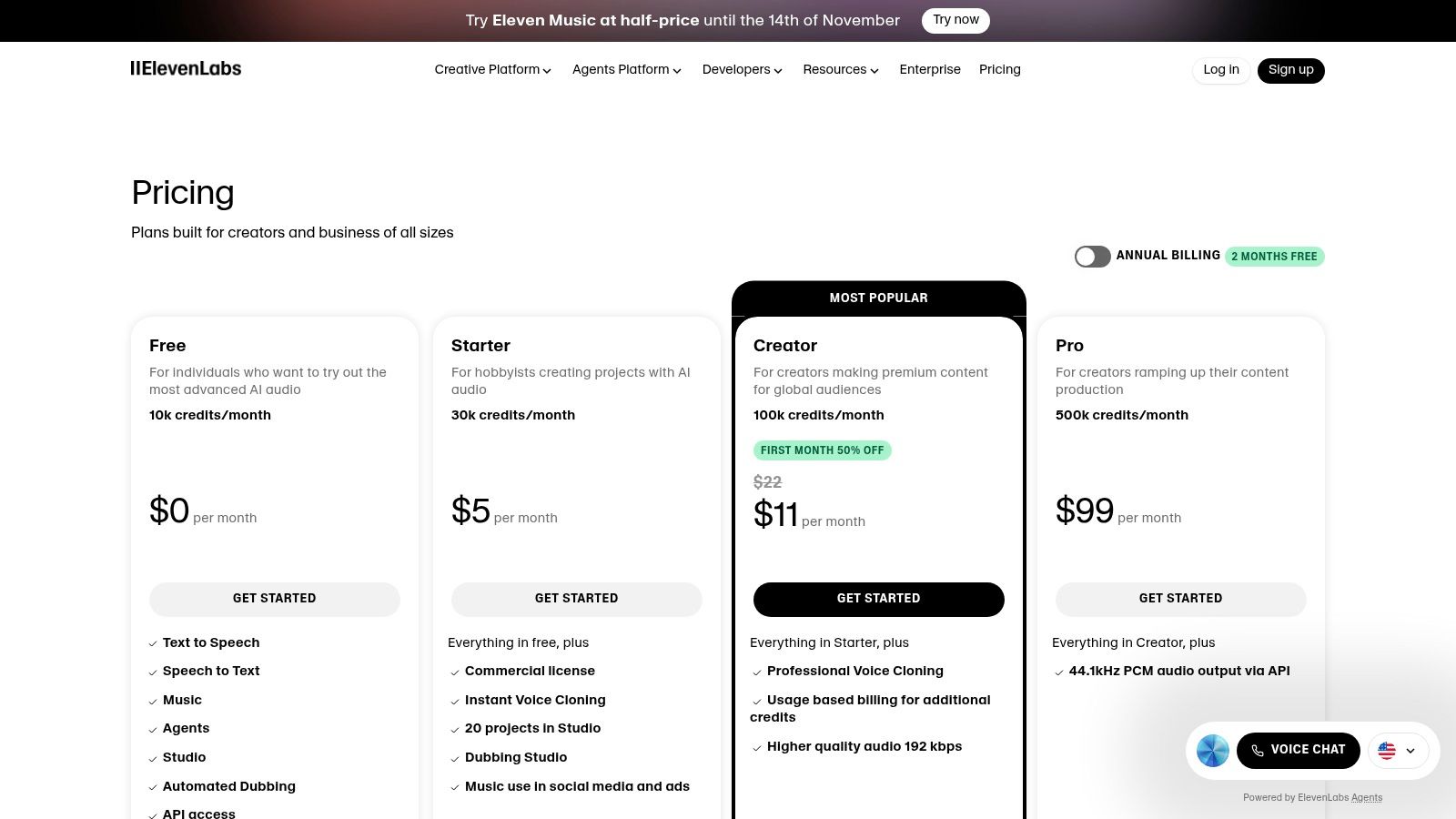 ElevenLabs — AI voice, dubbing, and audio tools