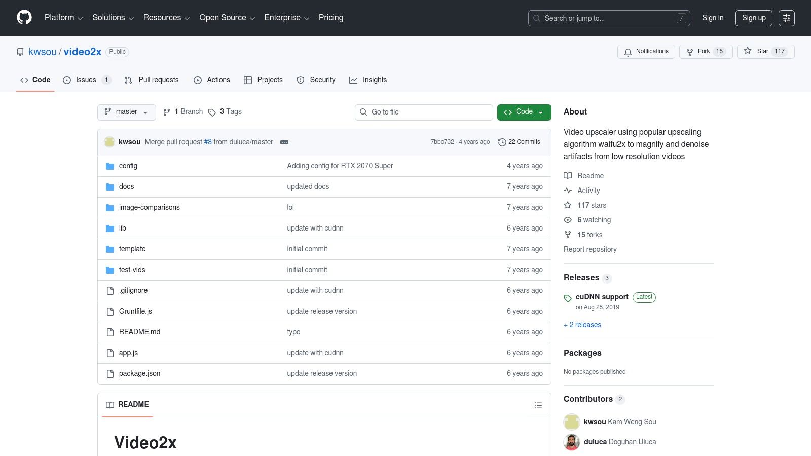 Video2X (Open‑source) — GitHub