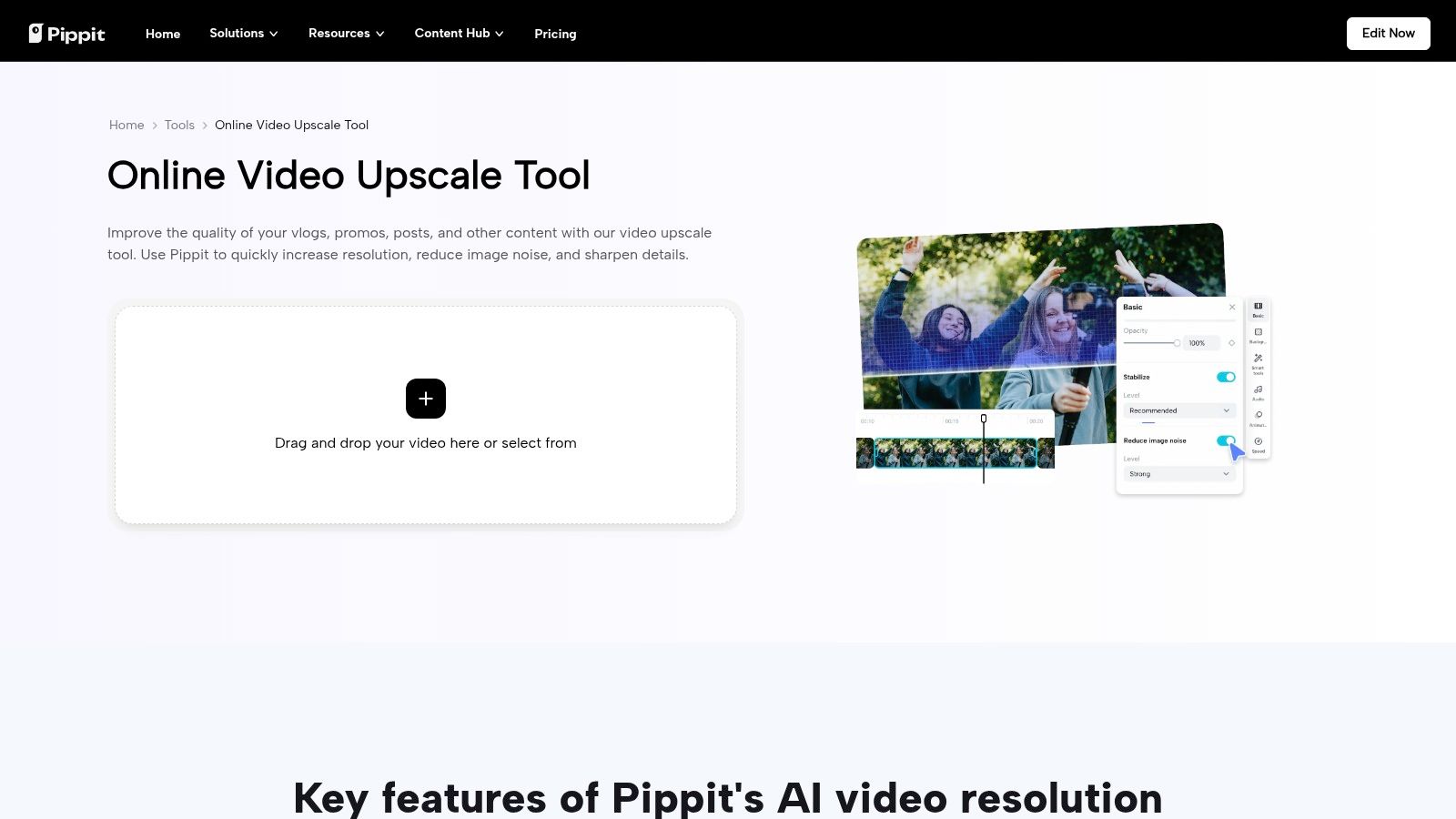 CapCut (Pippit) – Online Video Upscale Tool