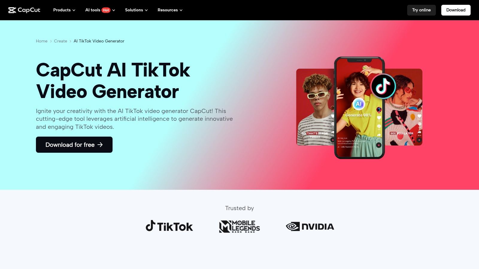 CapCut's AI features integrated with TikTok's platform