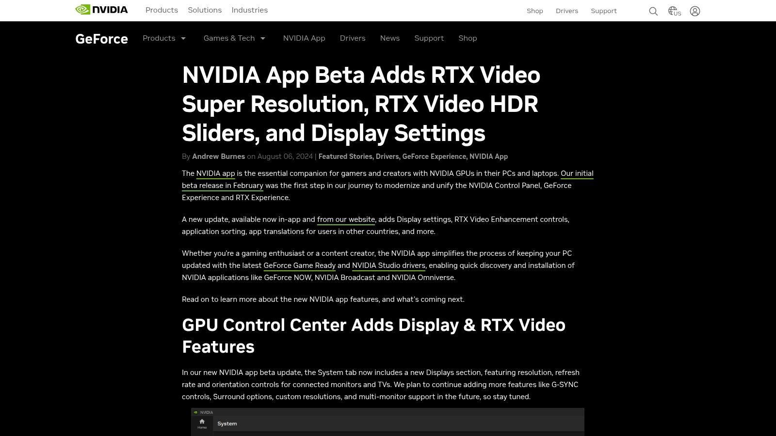 NVIDIA — RTX Video Super Resolution (VSR) in the NVIDIA App
