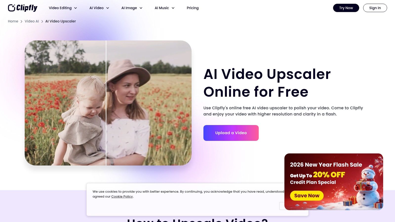Clipfly – AI Video Upscaler