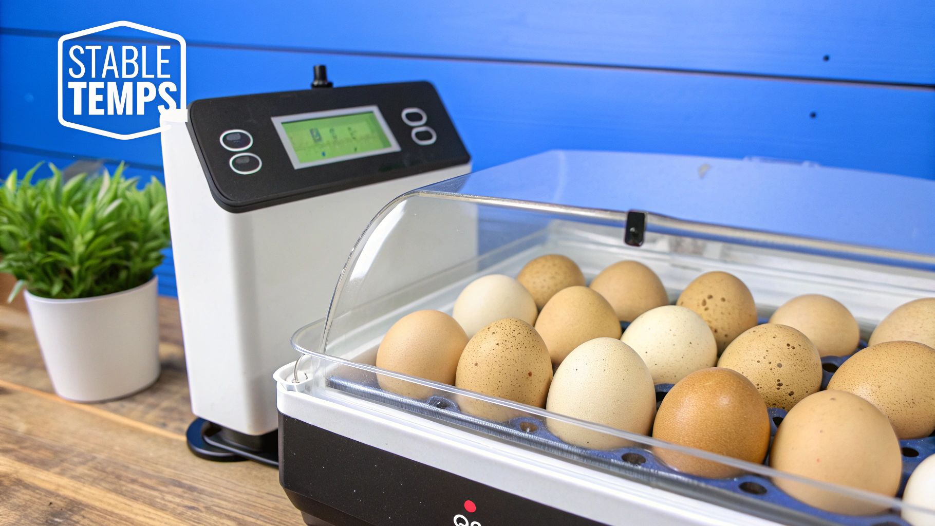 A hand candling a chicken egg to check embryo development