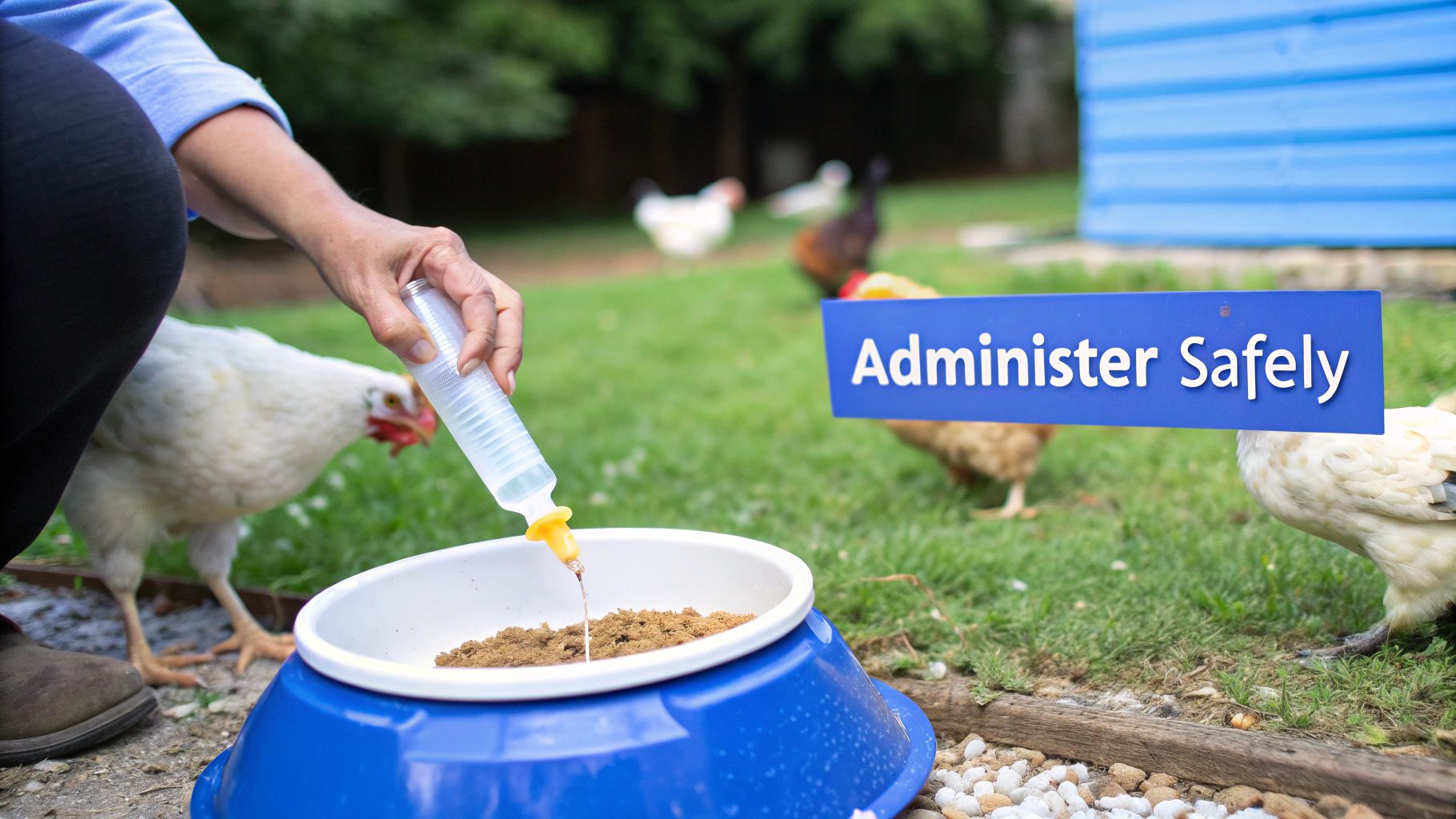 Various worming treatments for chickens