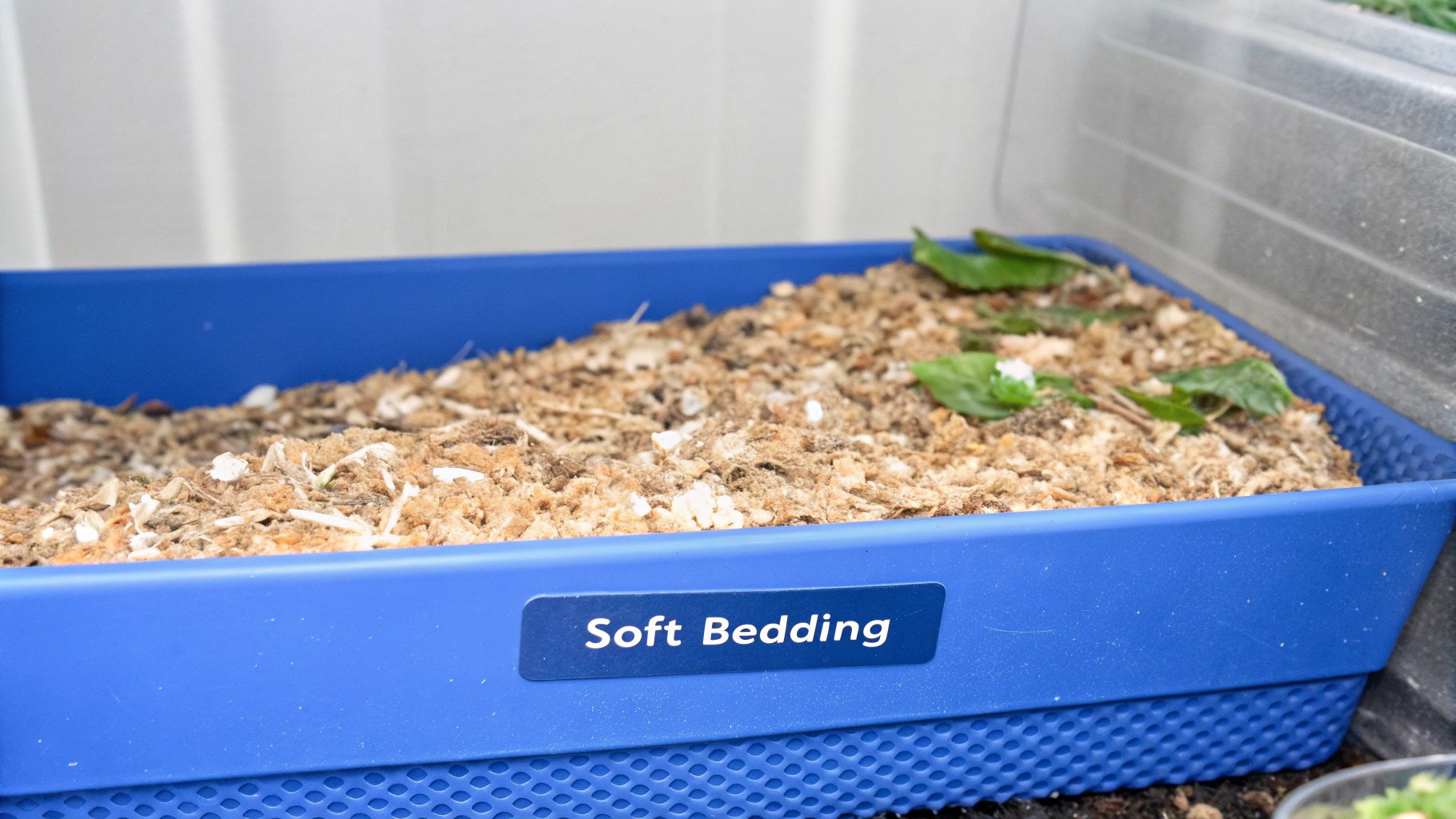 Several young chicks gathered comfortably under a brooder heat plate, demonstrating ideal behaviour.
