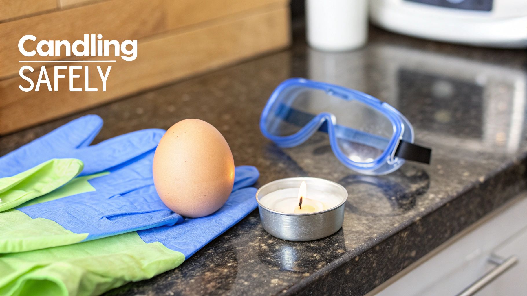 Person candling eggs