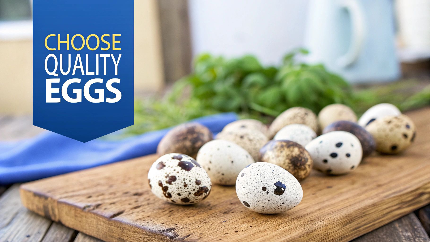 Quail eggs in an incubator