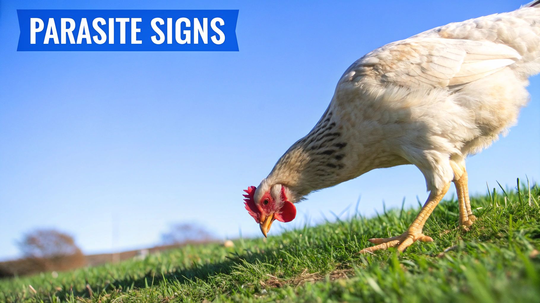 Chickens pecking at the ground