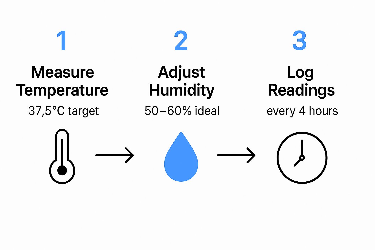 Infographic about hatching eggs at home