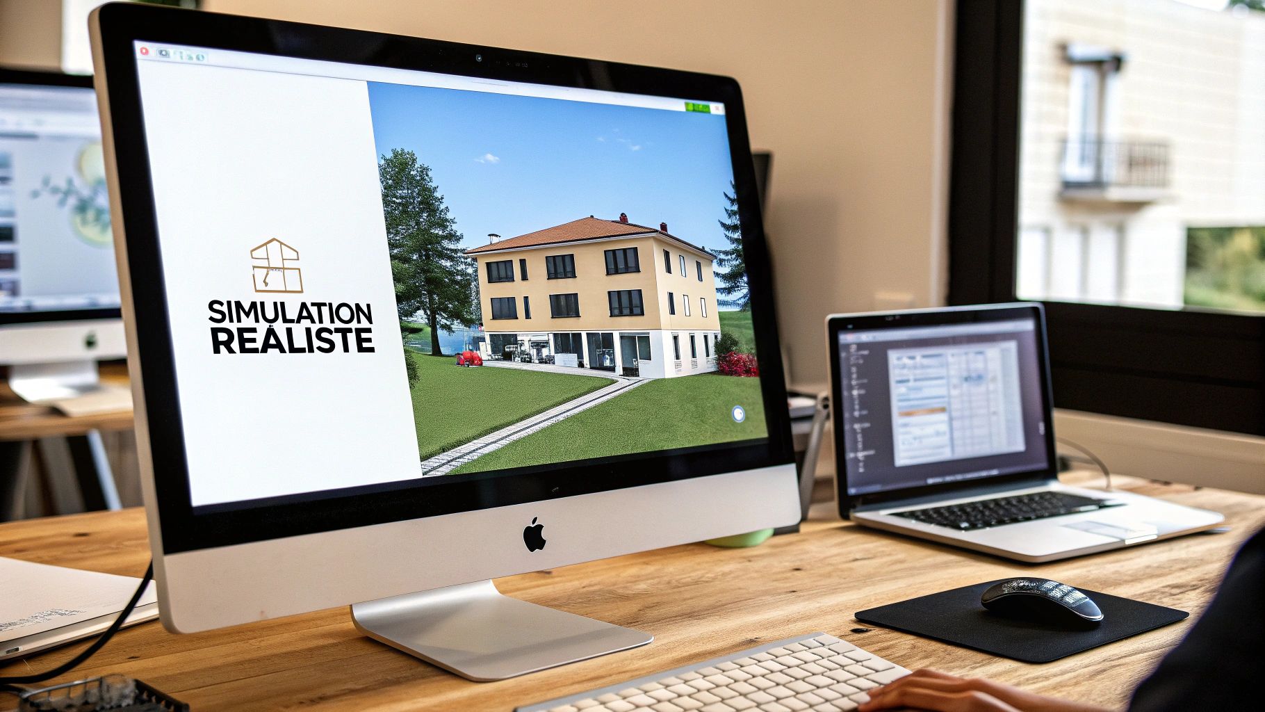 Vue immersive d'une perspective 3D d'un projet architectural.