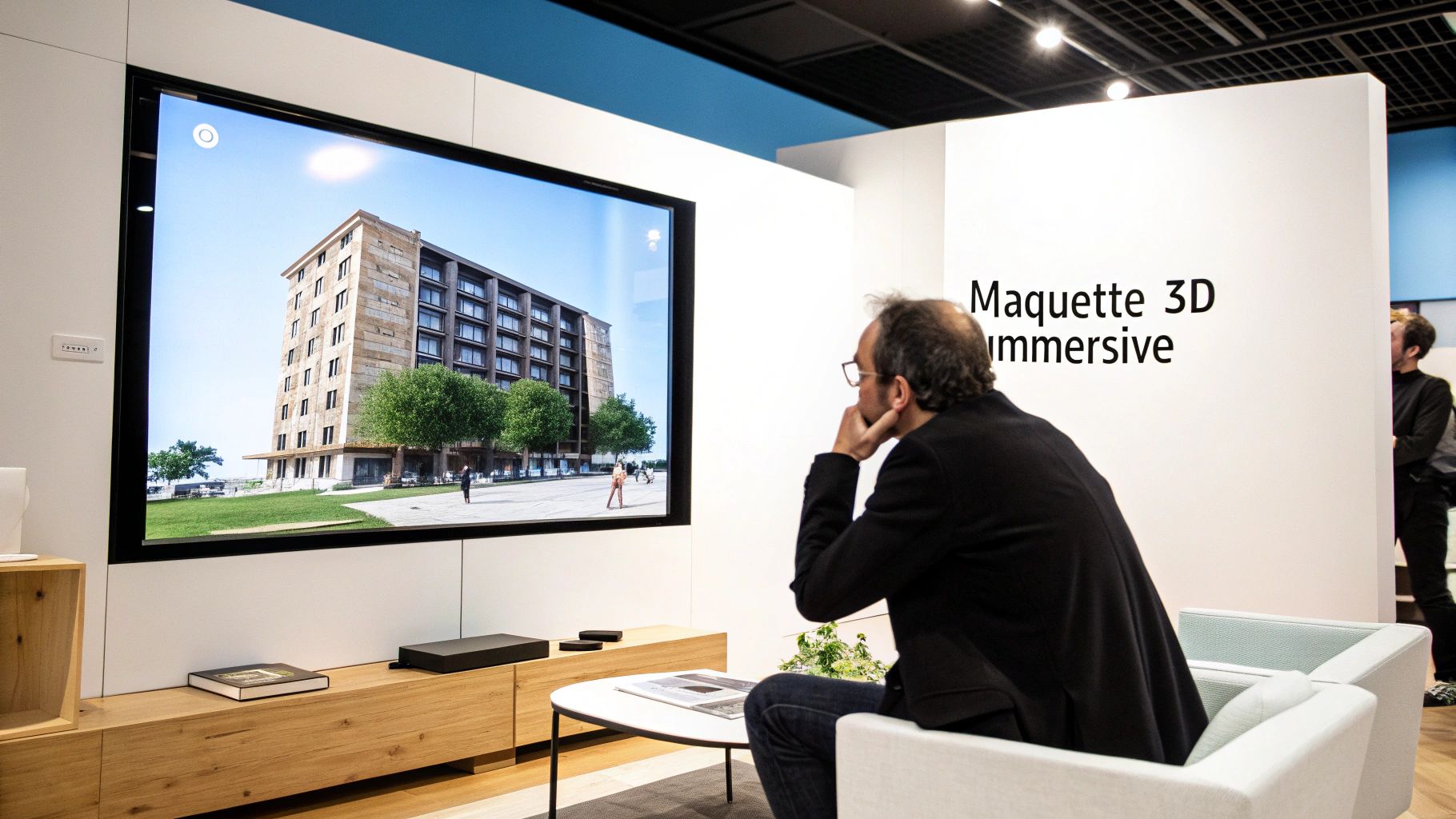 Visualisation 3d d'un projet immobilier moderne avec piscine et espaces verts