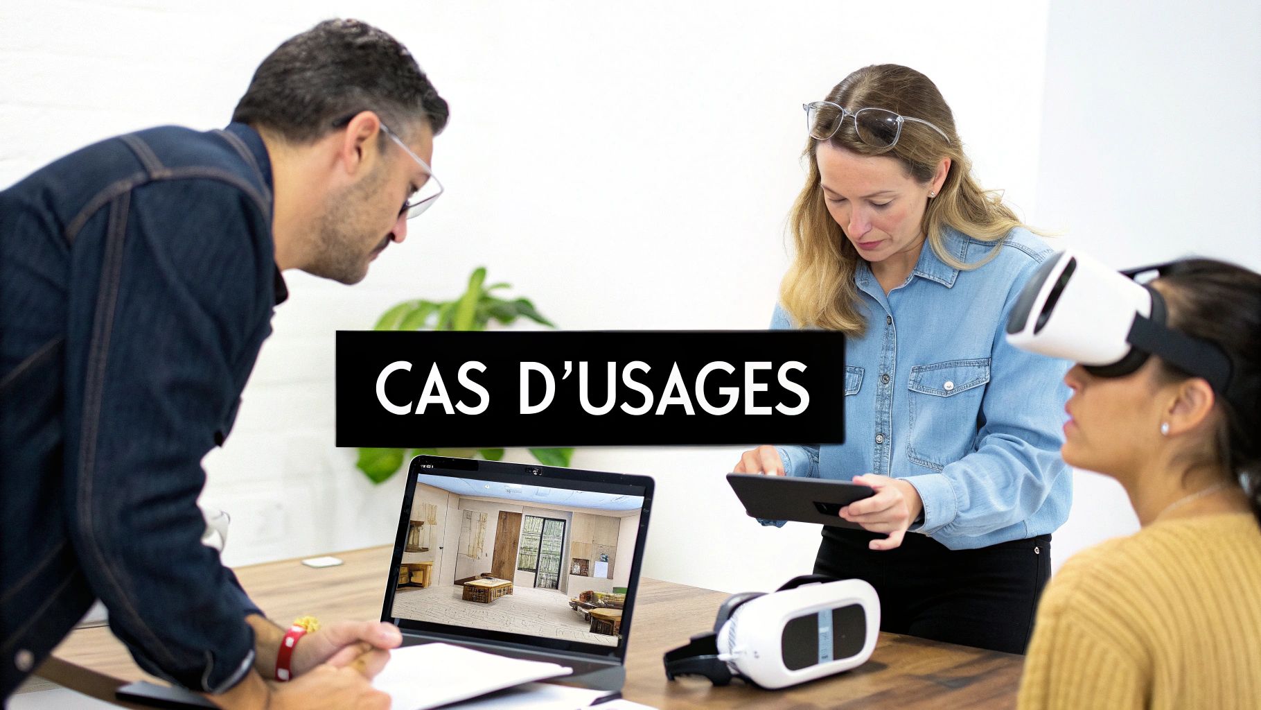 Des professionnels explorent des cas d'usage de la réalité virtuelle et augmentée avec des appareils.