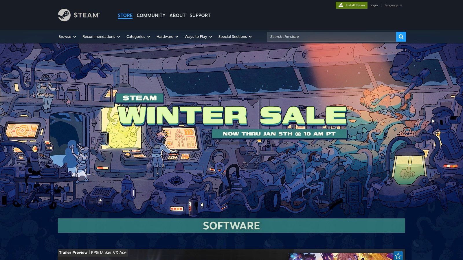 Steam – catégorie “Animation & Modeling”