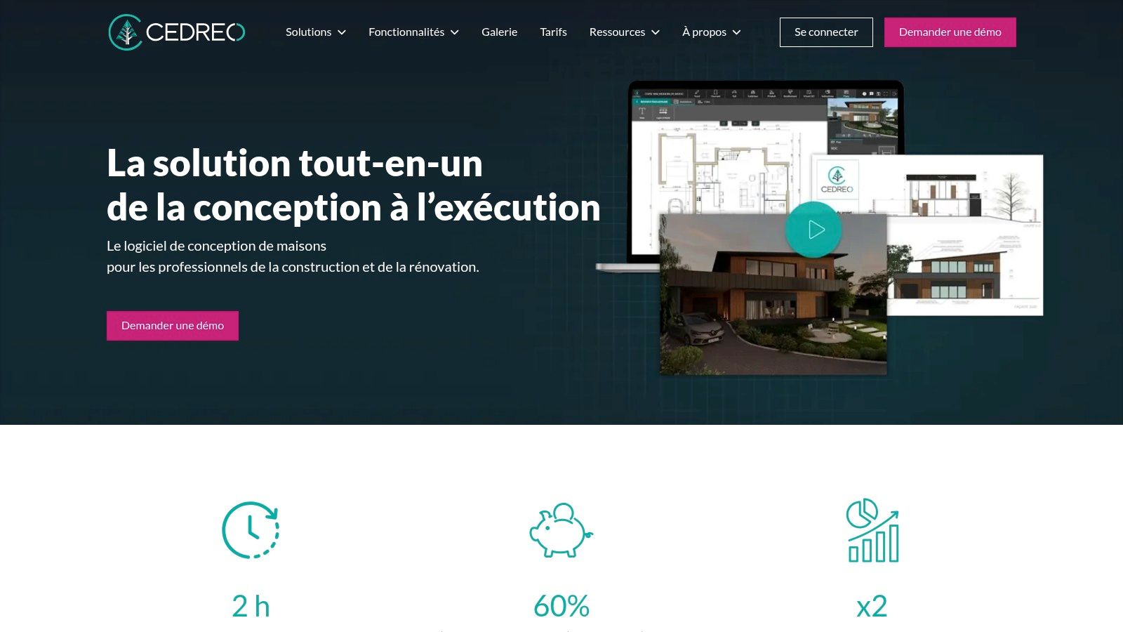 Logiciel de conception de plan 3D pour maison moderne par Cedreo