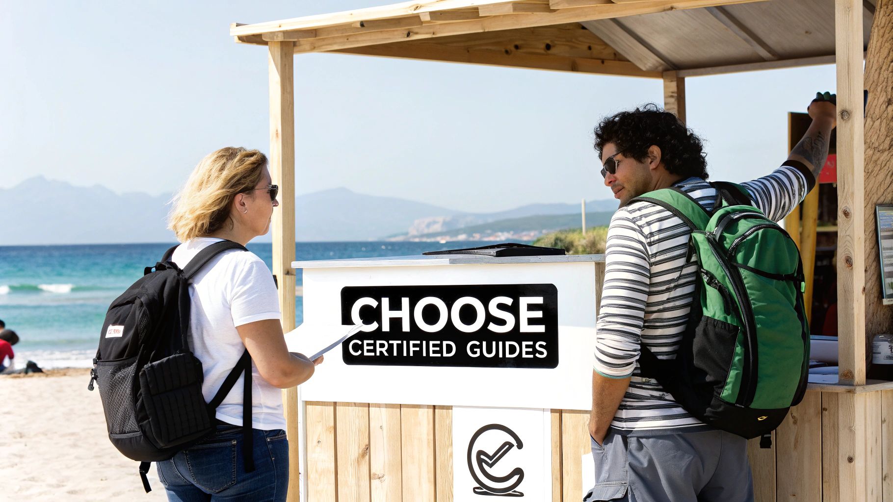 A Guide to the National Institute of Watersports 4 A tourist happily parasailing over blue waters with a certified operator.