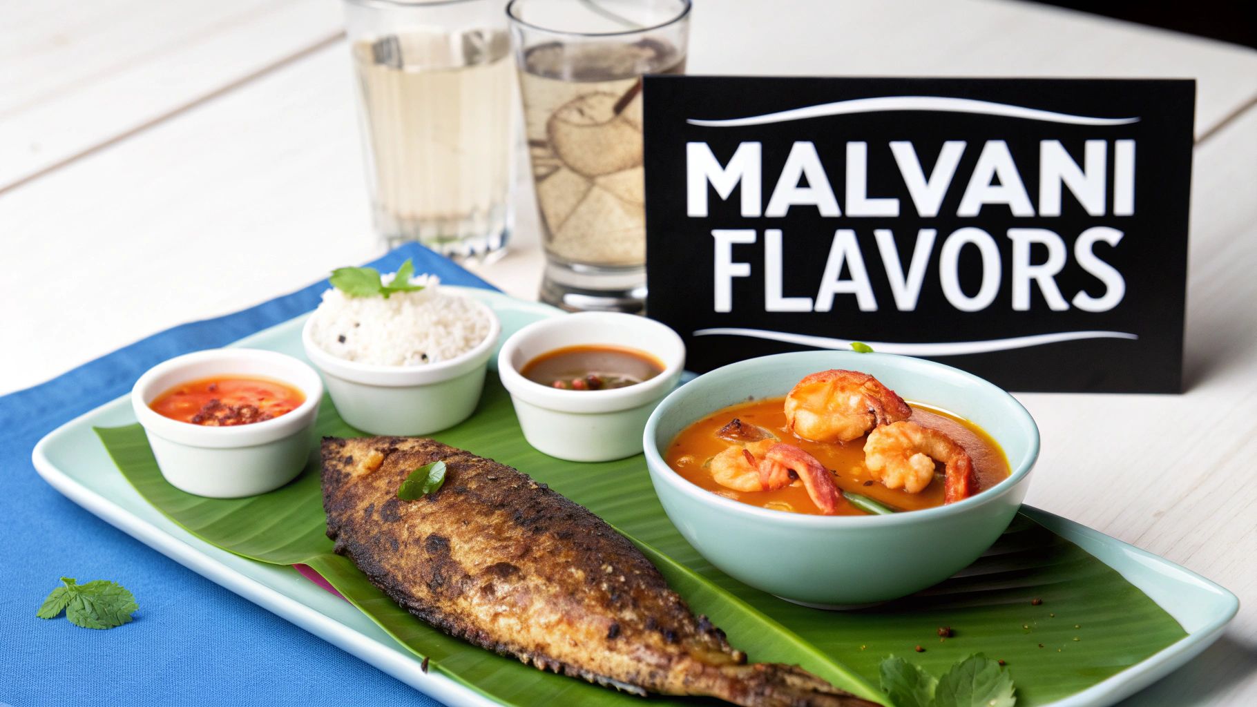 malvan beach maharashtra: Forts, Beaches & Cuisine Guide 3 A delicious spread of Malvani seafood thali, featuring fried fish, curry, and solkadhi