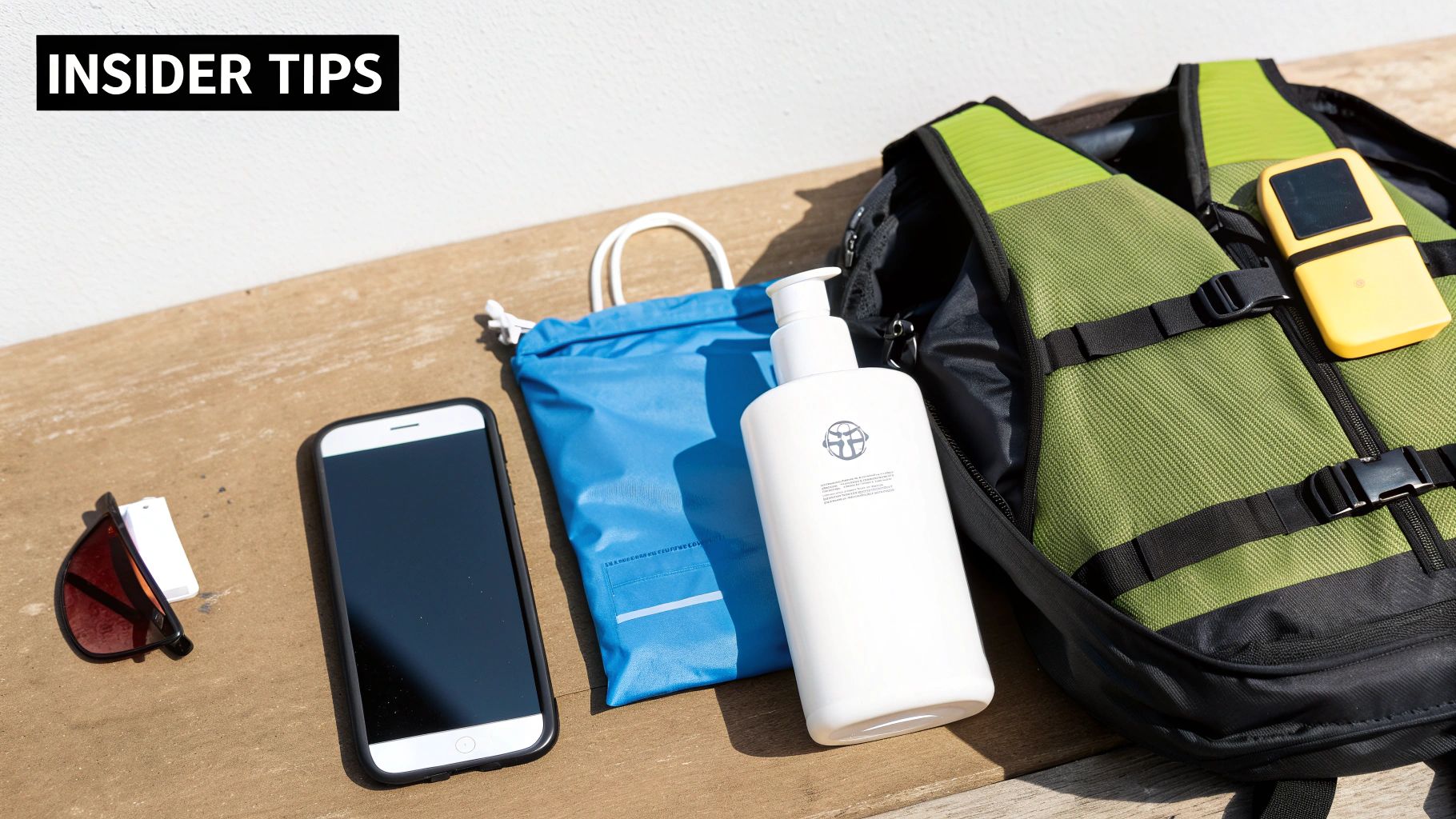 Your Guide to Malvan Water Sports Packages 4 A person checking their life jacket and safety gear before a water sports activity in Malvan.