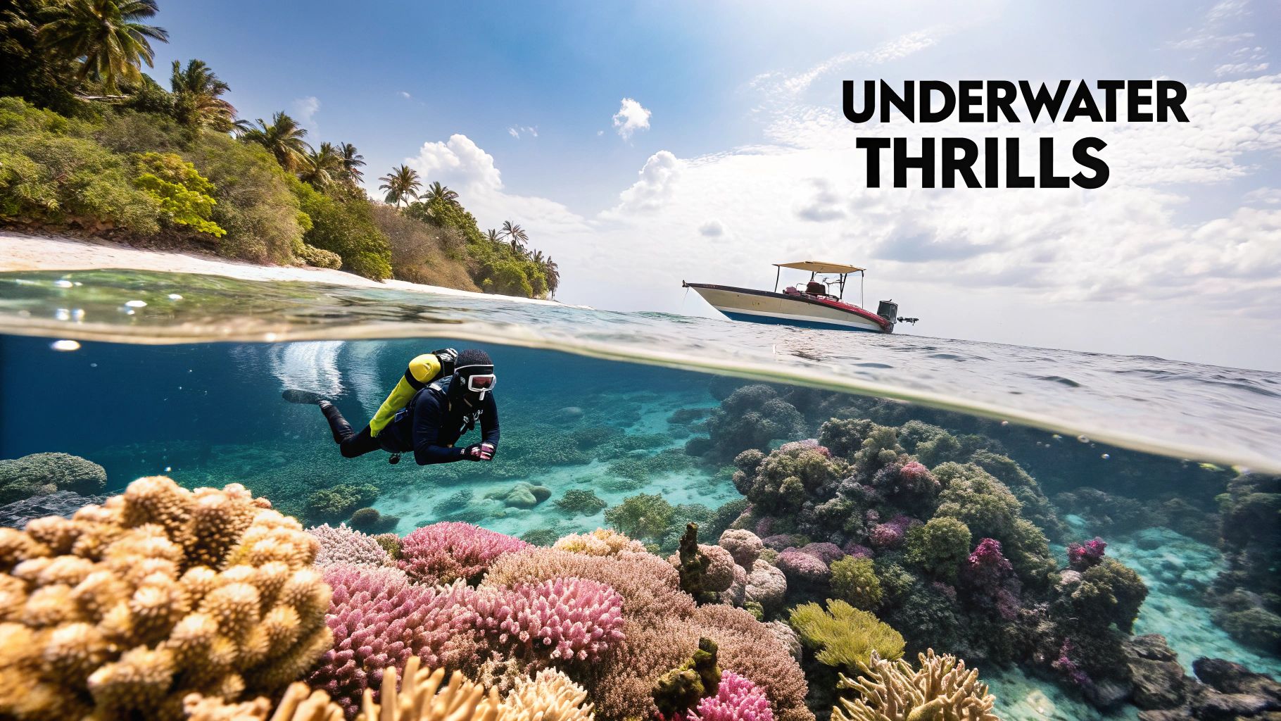 Your Complete Malvan Beach Travel Guide 2 A group of tourists enjoying water sports like jet skiing in the clear blue waters of Malvan Beach.