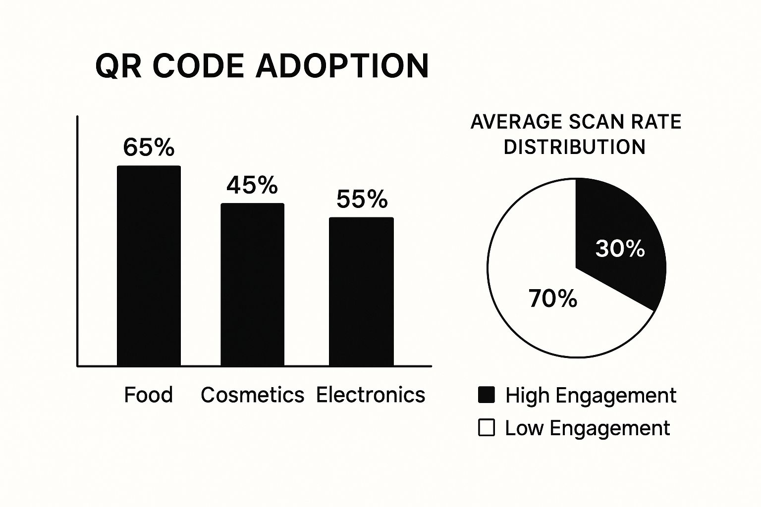 Infographic about qr codes on product packaging