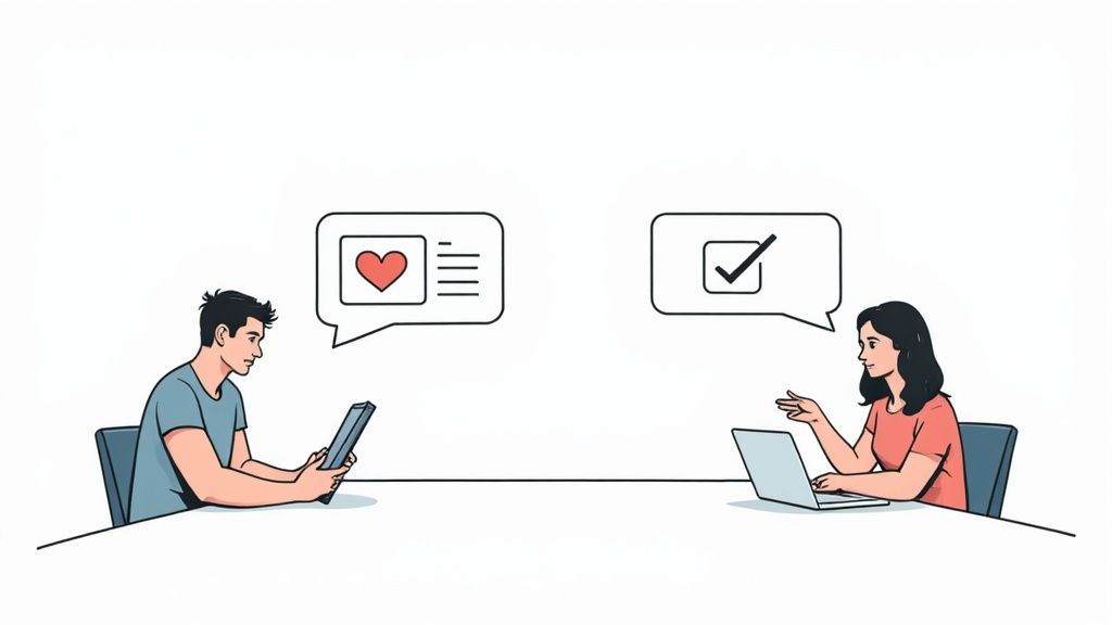 A team collaborating around a whiteboard, testing out their best ideas.