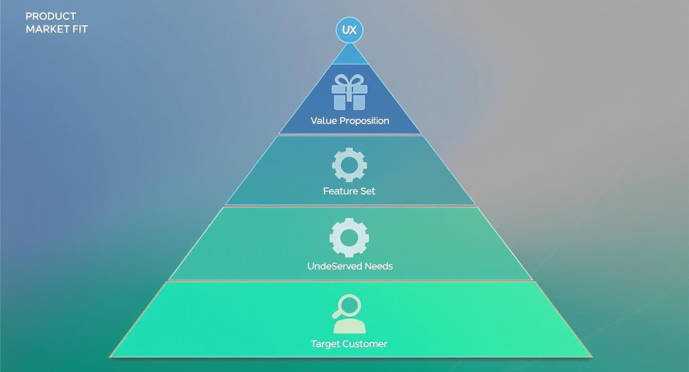 Infographic about product market fit pyramid