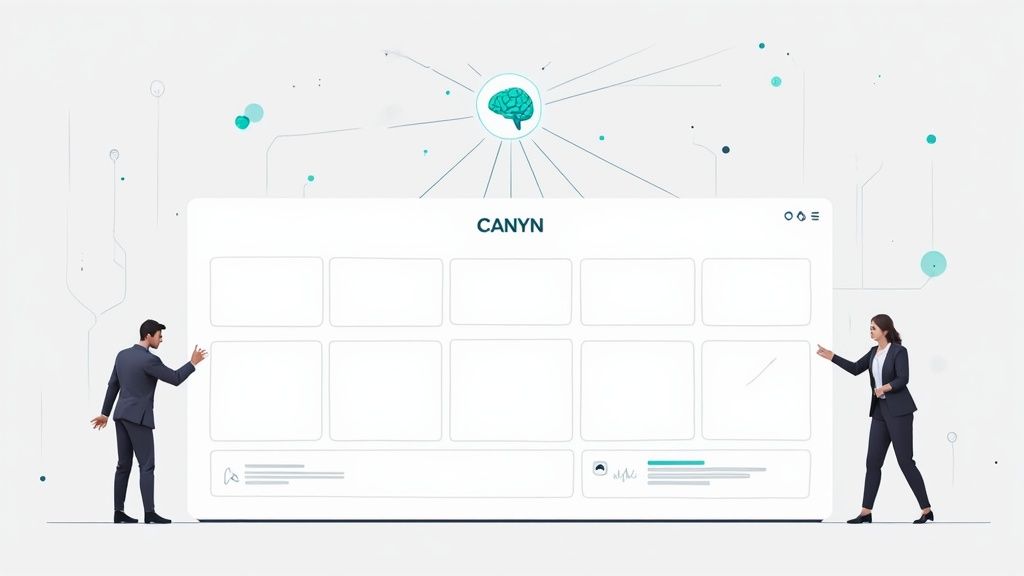 An abstract image representing the intersection of AI and business strategy