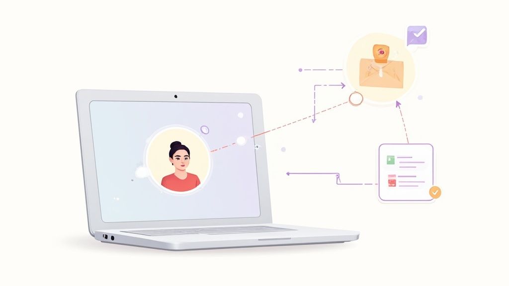 Developer workflow showing code and project management tools connected through an MCP layer.