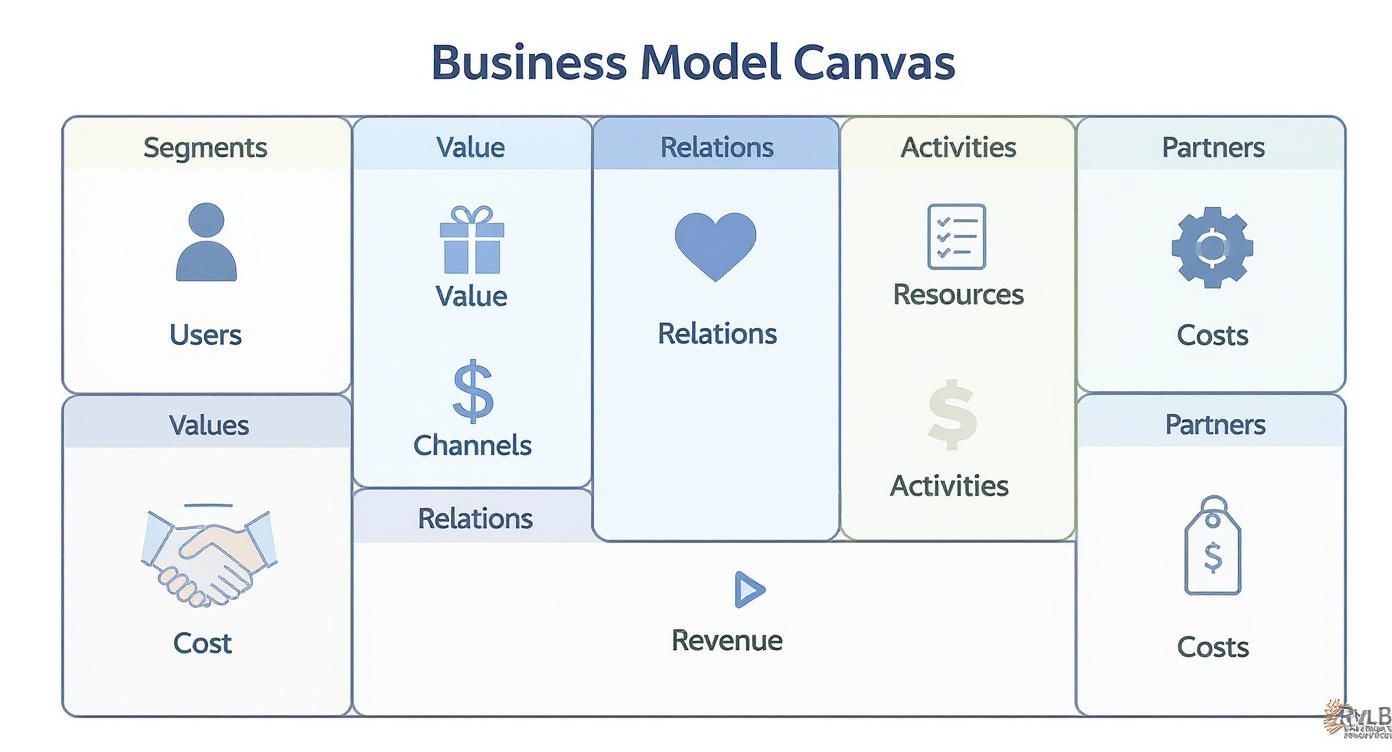 Infographic about business model canvas
