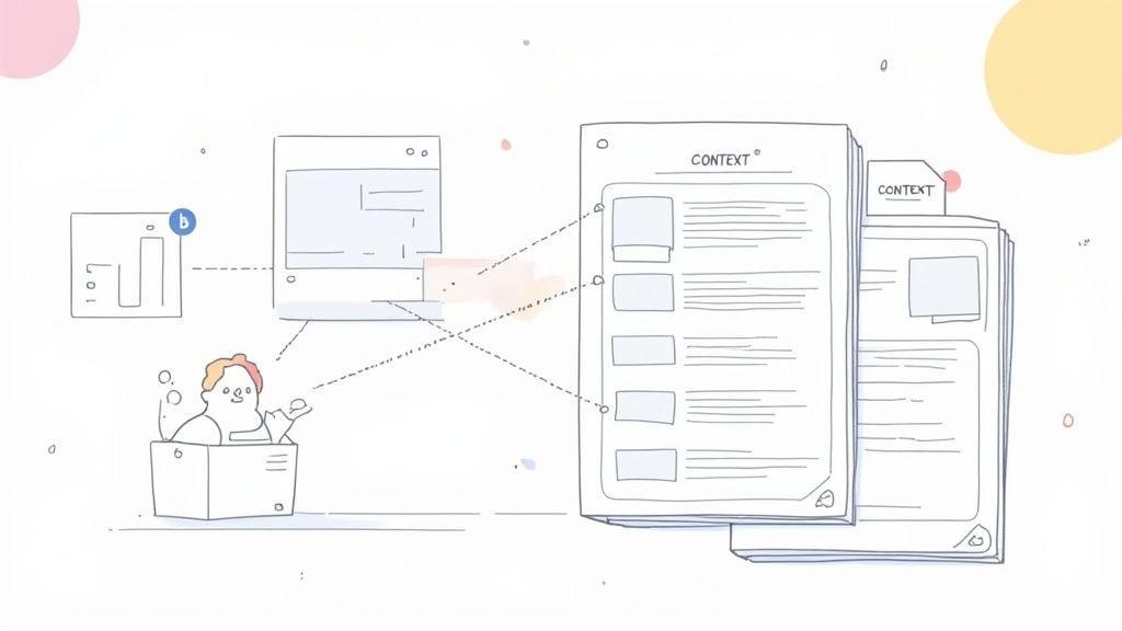 A blueprint being drawn up on a desk, representing the planning stage of concept development.