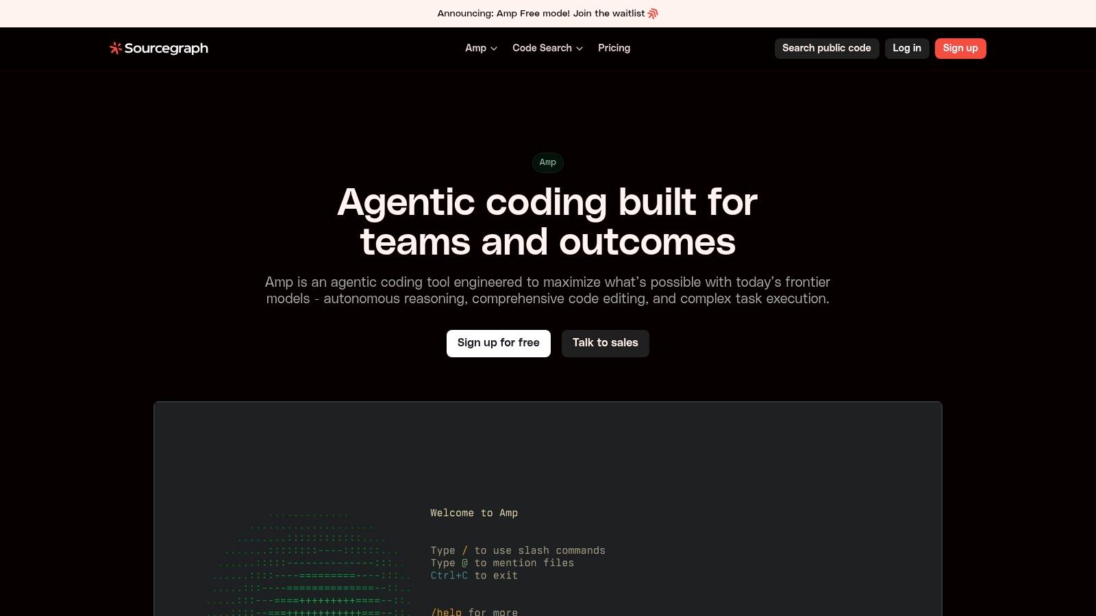 Sourcegraph Amp (agentic coding)