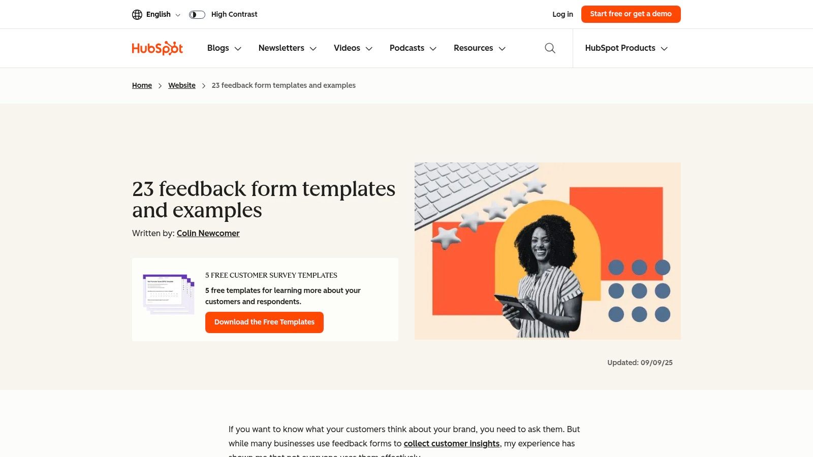 HubSpot (blog and template pack)