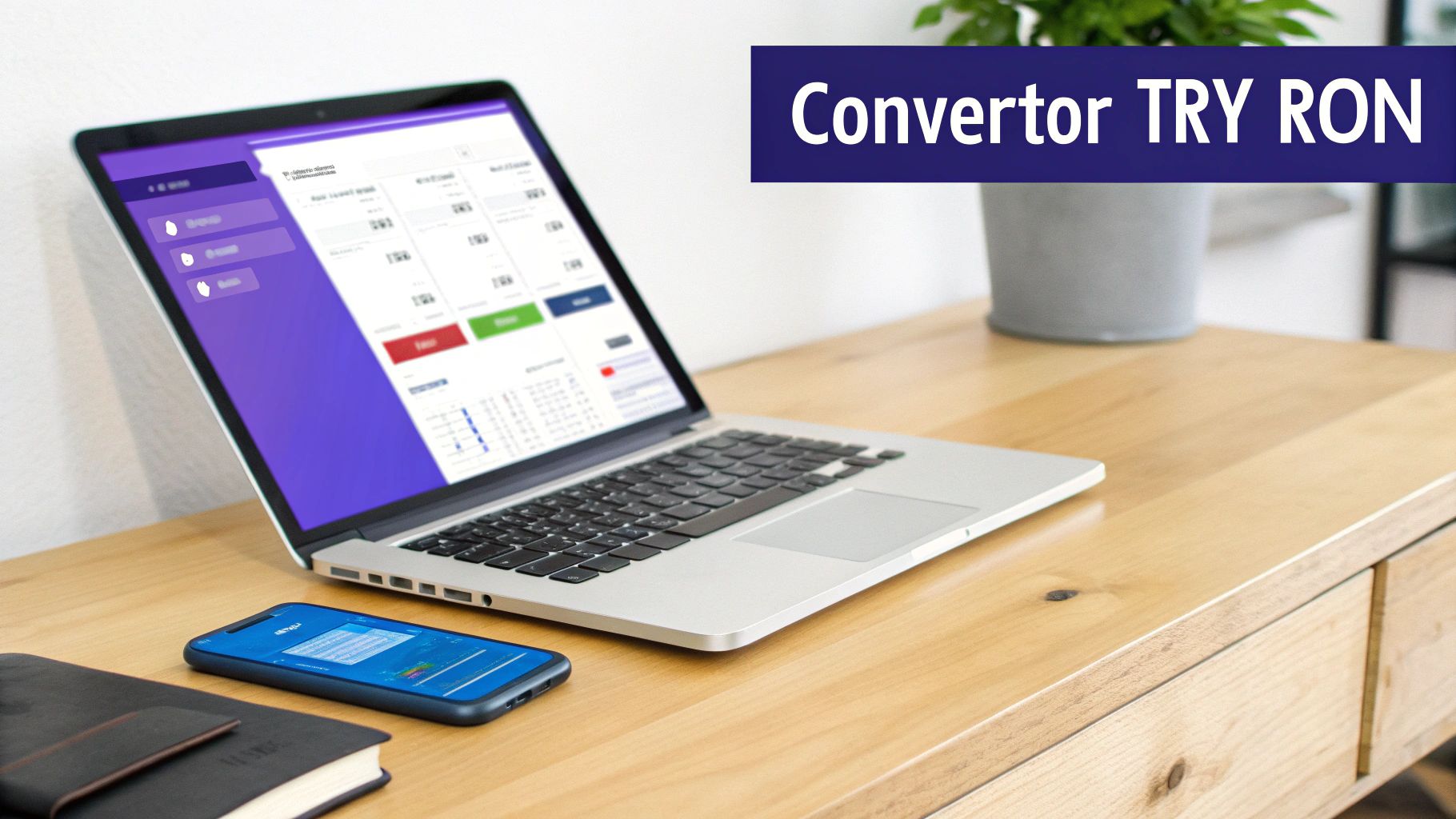 O mână de afaceri ținând o liră turcească deasupra unui teanc de monede și bancnote, simbolizând conversia și valoarea financiară.