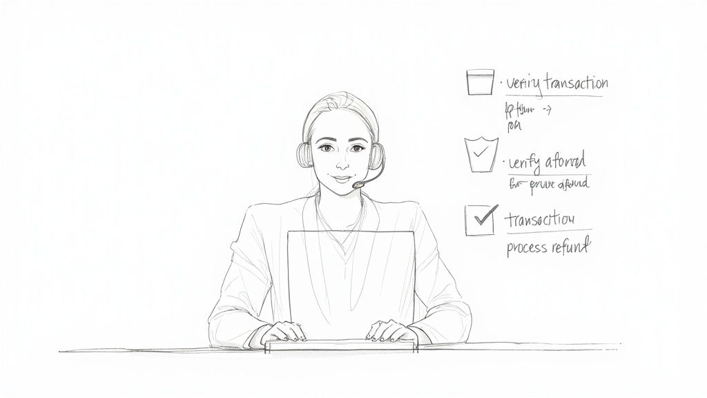 O persoană analizează cu atenție o tranzacție pe ecranul unui laptop, demonstrând control și siguranță.