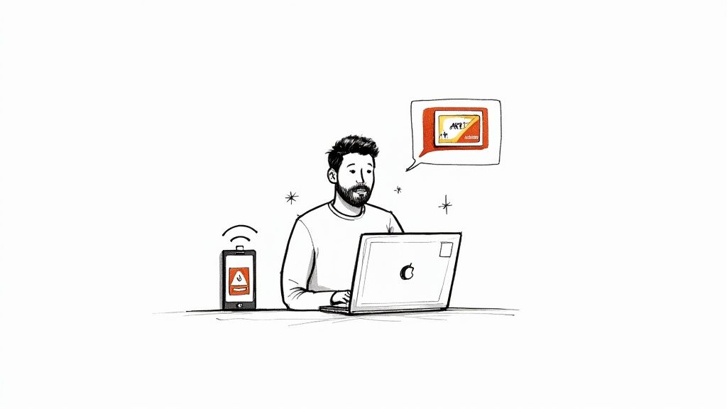 Freelancer lucrând la laptop și gestionând plăți online