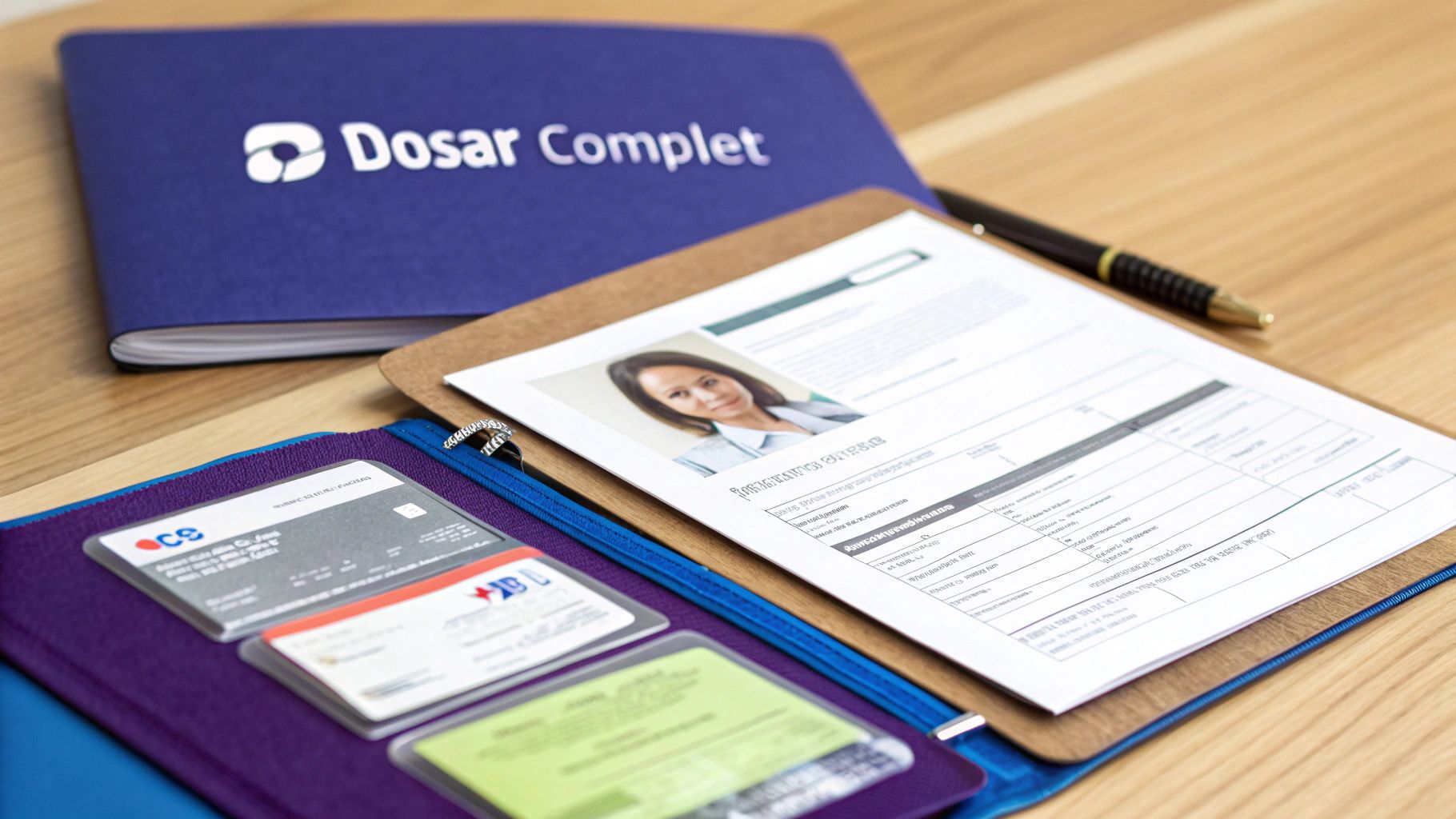 O persoană organizează documente pe un birou pentru a se pregăti pentru o vizită la trezorerie.