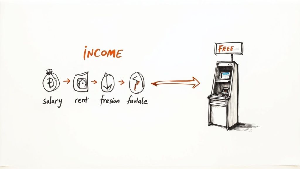 O mână introduce monede euro într-o pușculiță în formă de casă, simbolizând economisirea banilor prin strategii financiare inteligente.