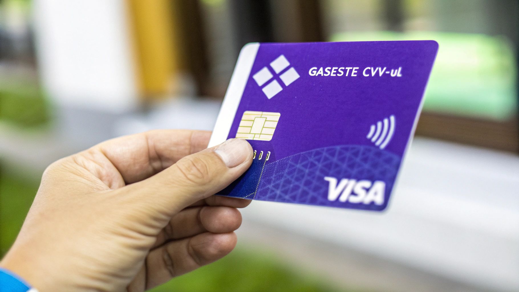 O imagine care arată unde se află codul de securitate pe un card Visa și Mastercard