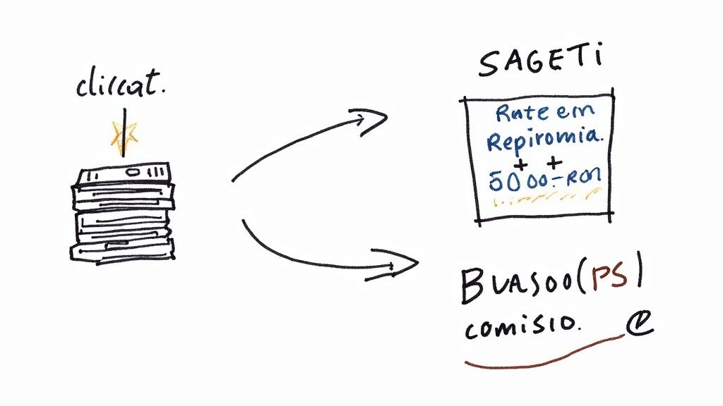 Creator de conținut primind o plată internațională