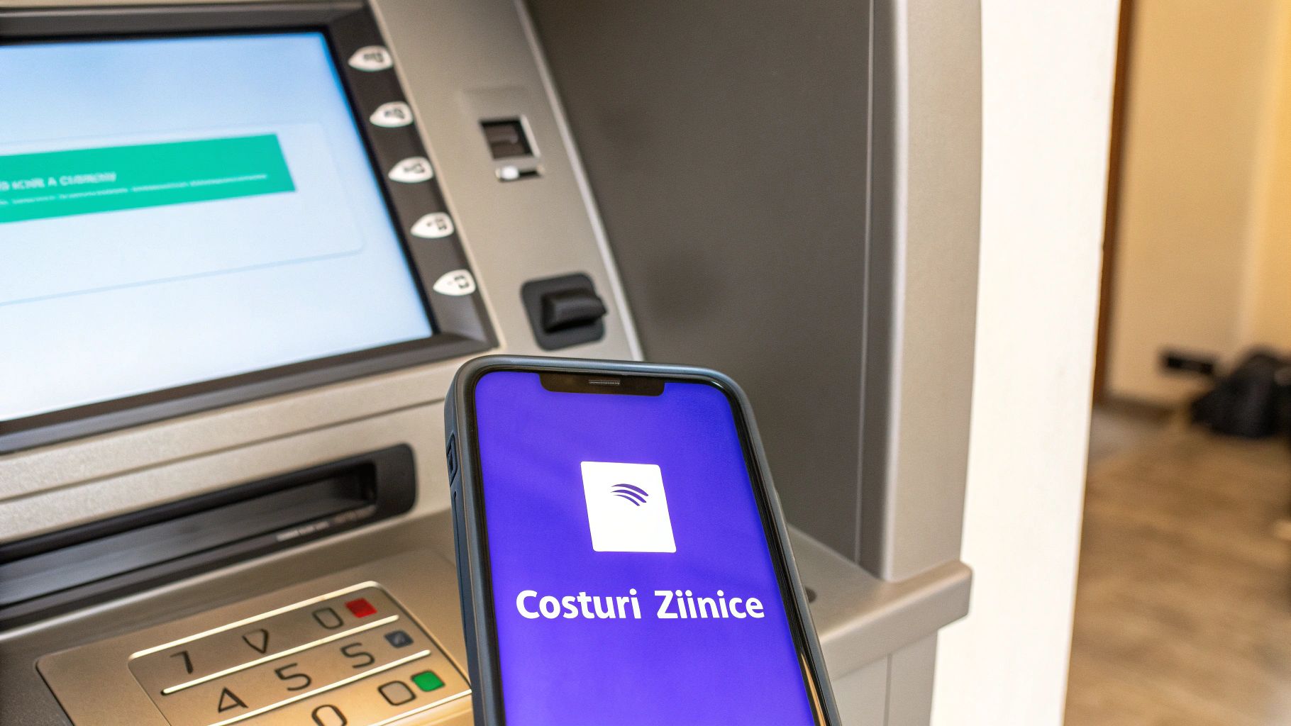 O persoană folosește un card bancar la un terminal POS