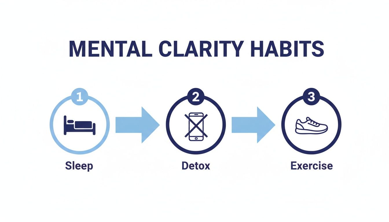 Infographic about how to improve mental clarity