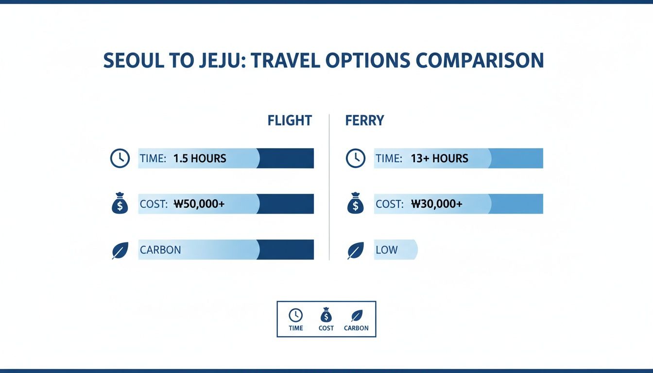 Eco Nomad Travel how-to-go-to-jeju-island-from-seoul-travel-comparison How to Go to Jeju Island From Seoul A Sustainable Travel Guide
