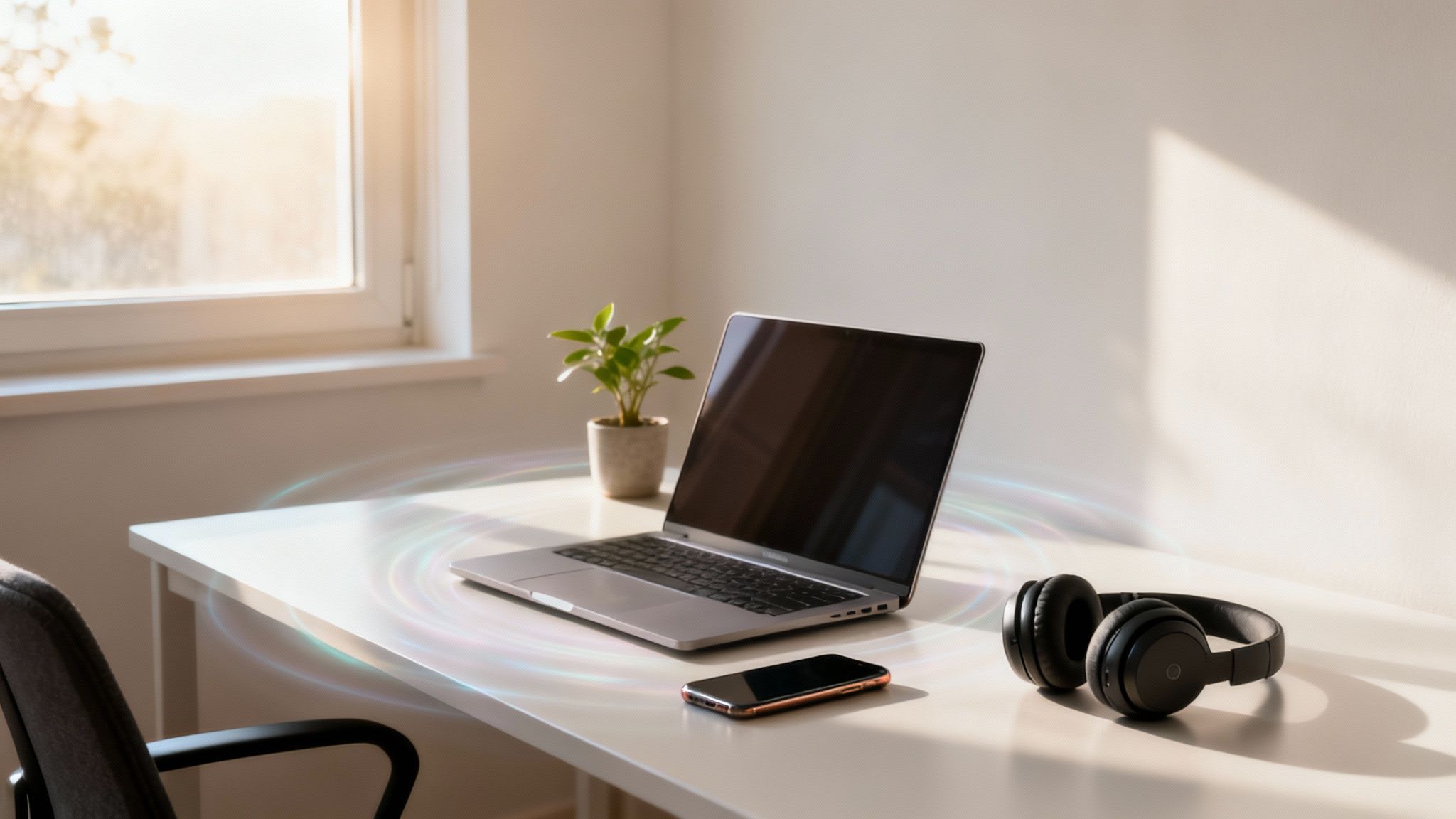 A clean home office setup is one way to improve focus at work.