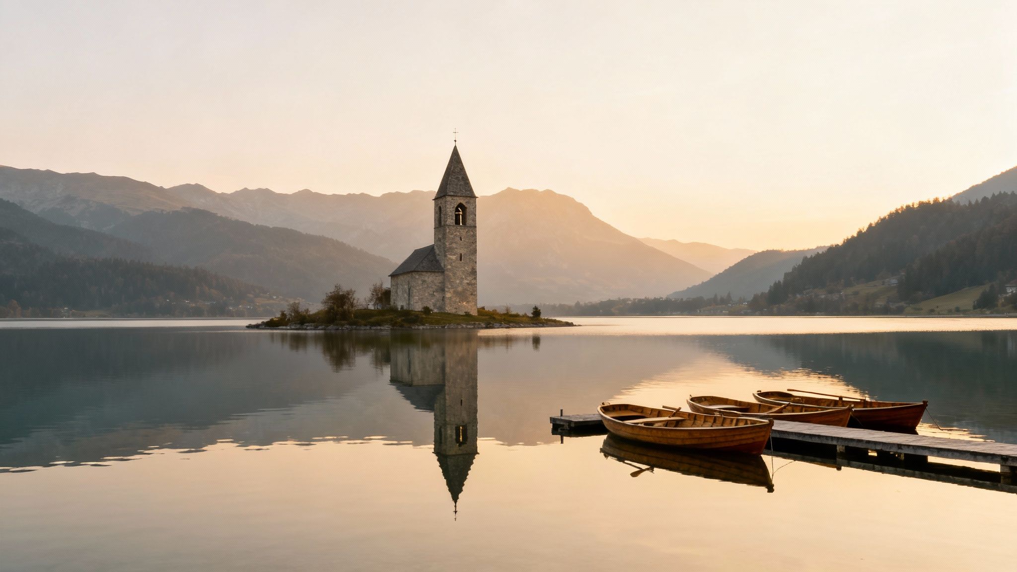 A serene view of the Church of St. John at Kaneo overlooking the tranquil Lake Ohrid in North Macedonia, one of the cheapest countries in Europe to visit.