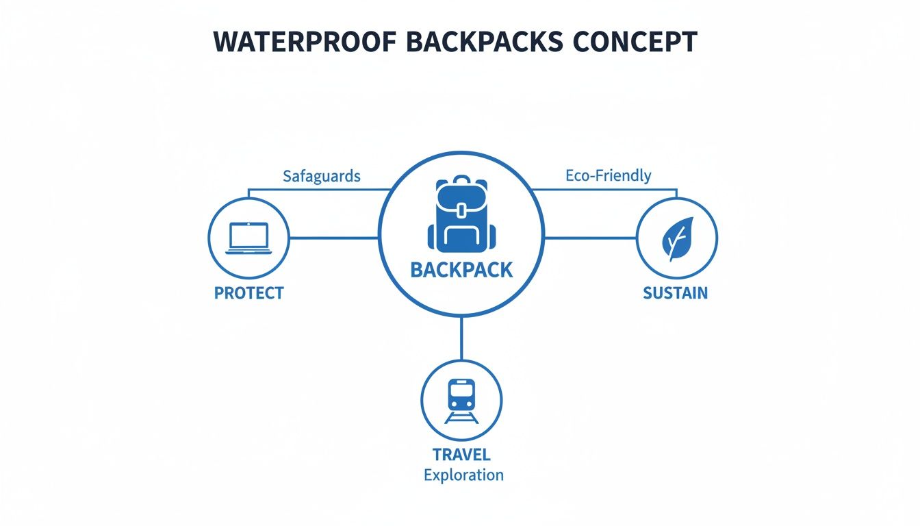 Eco Nomad Travel best-waterproof-backpack-backpack-concept Finding the Best Waterproof Backpack for Sustainable Travel