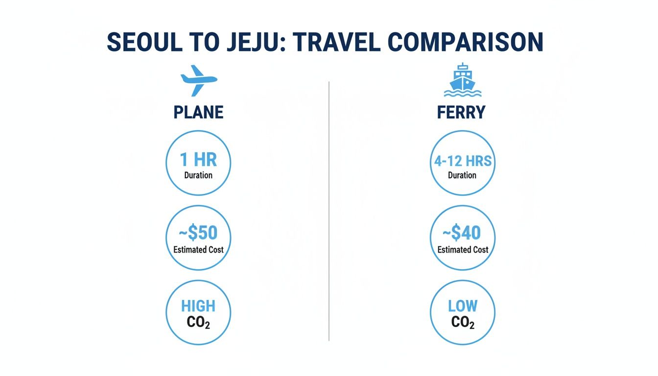 Eco Nomad Travel how-to-get-from-seoul-to-jeju-island-travel-comparison How to Get from Seoul to Jeju Island A Sustainable Travel Guide