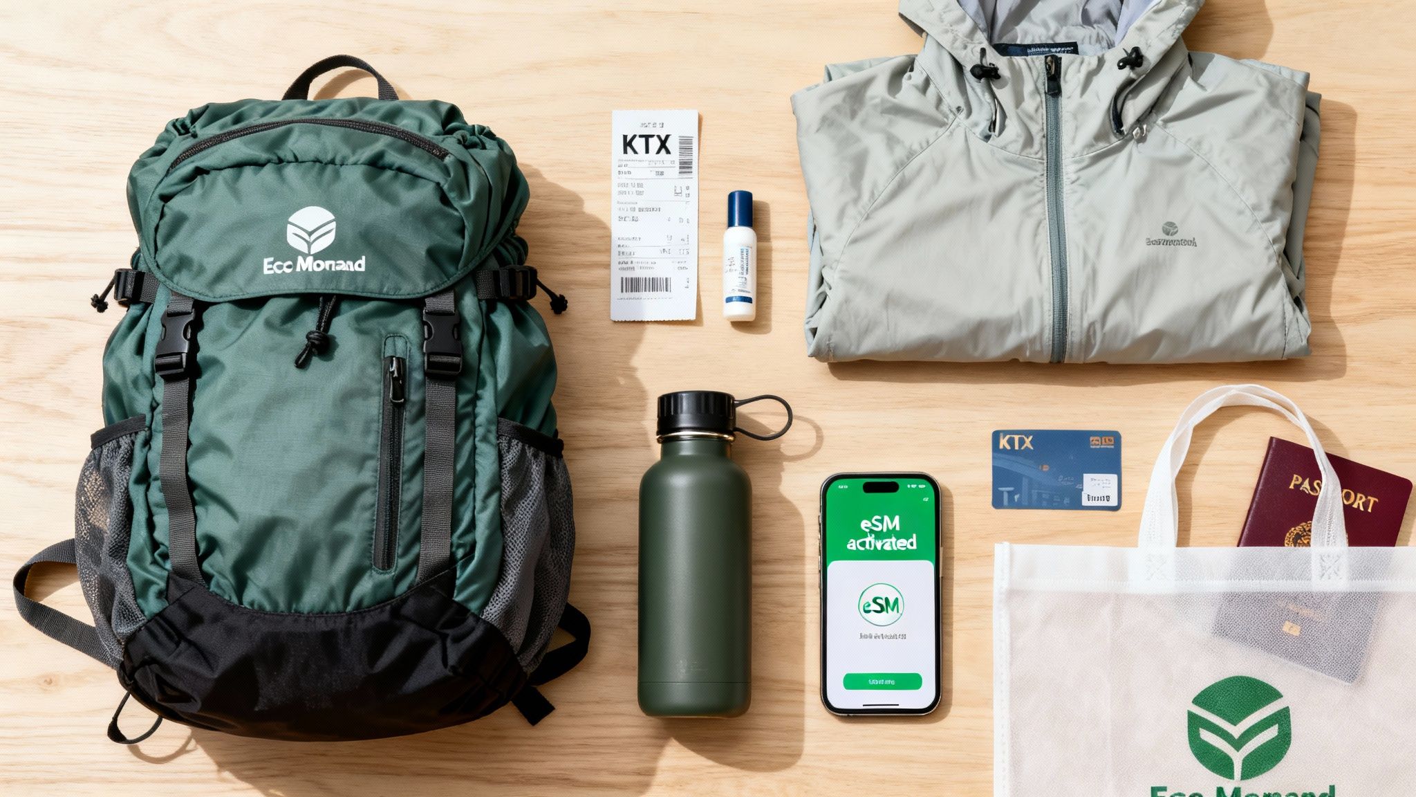 Eco Nomad Travel how-to-go-from-seoul-to-jeju-island-travel-flatlay How to Go From Seoul to Jeju Island: A Sustainable Travel Guide